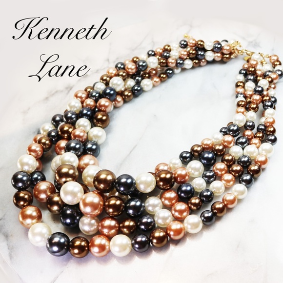 NEW! KENNETH JAY LANE 5-Strand Pearl Necklace - Picture 2 of 16